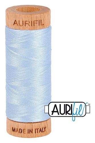 Aurifil Mako 80wt Cotton 274 m 300 yd. spool - 2710 Light Robins Egg Aurifil Mako 80wt Cotton 274 m 300 yd. spool - 2710 Light Robins Egg