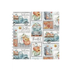 Fabric, 3 Wishes Fabrics, Happy Harvest Collection - Grateful Patchwork Fabric, 3 Wishes Fabrics, Happy Harvest Collection - Grateful Patchwork