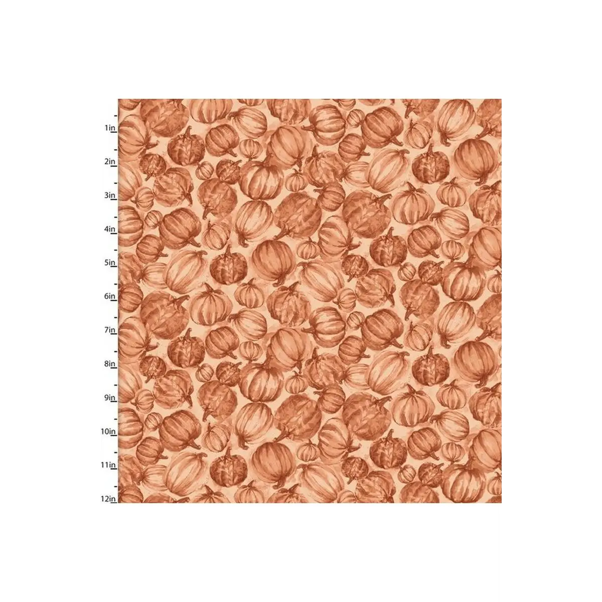 Fabric, 3 Wishes Fabrics, Happy Harvest Collection - Orange Tonal Pumpkins Fabric, 3 Wishes Fabrics, Happy Harvest Collection - Orange Tonal Pumpkins