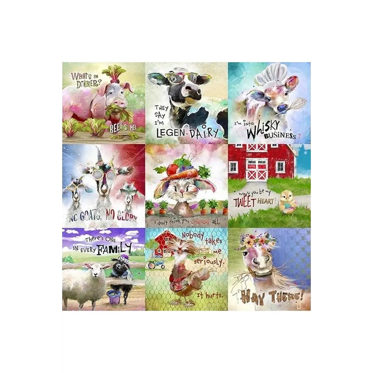 Welcome to the Funny Farm Animal Blocks - 18731-Multi Welcome to the Funny Farm Animal Blocks - 18731-Multi