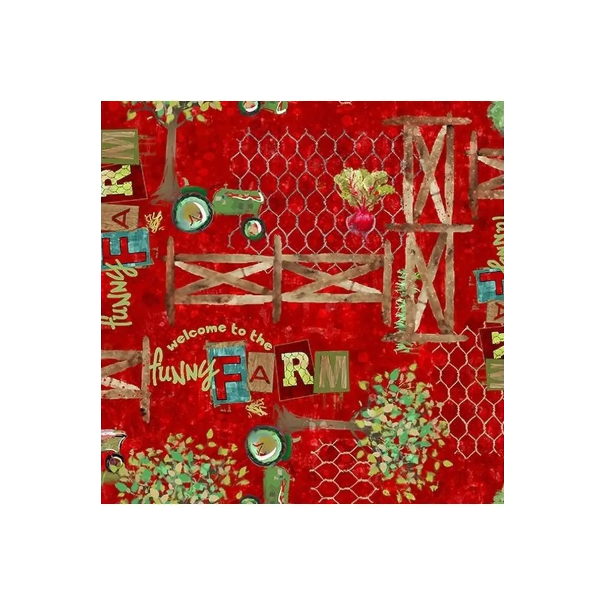 Welcome to the Funny Farm Tractors - 18735-Red Welcome to the Funny Farm Tractors - 18735-Red