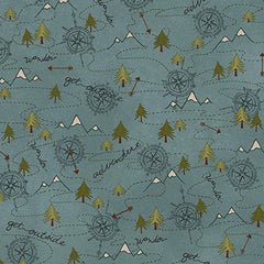 3138-76 Teal || The Mountains are Calling (Sold By 1/2 Meter) 3138-76 Teal || The Mountains are Calling (Sold By 1/2 Meter)