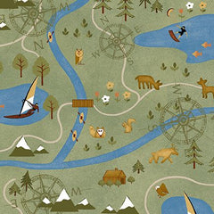 3139-66 Green || The Mountains are Calling (Sold By 1/2 Meter) 3139-66 Green || The Mountains are Calling (Sold By 1/2 Meter)
