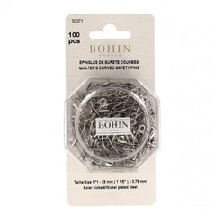 Bohin 50371
 Safety Pin Curved Size 1 100ct Bohin 50371
 Safety Pin Curved Size 1 100ct