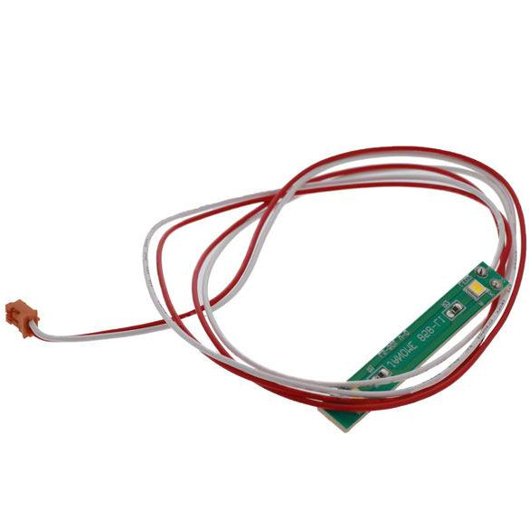 Electronic component with red and white wires on a white background Electronic component with red and white wires on a white background