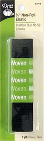 Dritz Black Non-Roll Elastic 3/4in x 1yd
