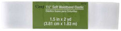 Dritz 1 1/2in x 2yds Soft Waistband  Elastic White Dritz 1 1/2in x 2yds Soft Waistband  Elastic White
