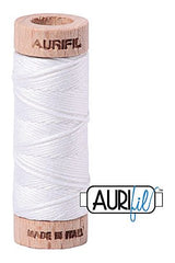 Aurifil Mako Cotton 6-Strand Floss 16 m 18 yd. spool - 2024 White Aurifil Mako Cotton 6-Strand Floss 16 m 18 yd. spool - 2024 White