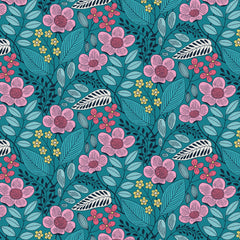 BENARTEX - Blooming Color 2 by Wolff Paper - Olivia - Teal (Sold By 1/2 Meter) BENARTEX - Blooming Color 2 by Wolff Paper - Olivia - Teal (Sold By 1/2 Meter)
