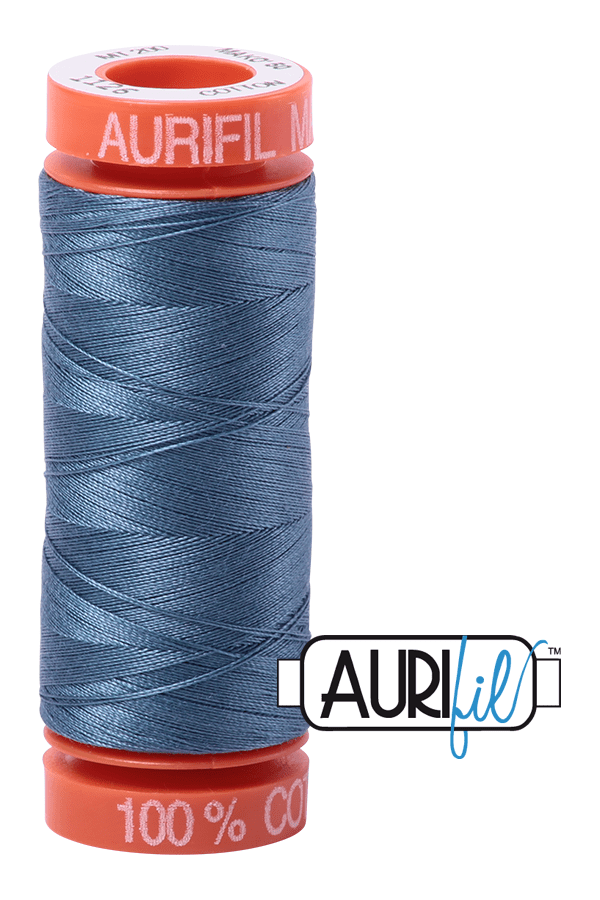 Aurifil Mako 50wt Cotton 200 m 220 yd. spool - 1126 Blue Grey Aurifil Mako 50wt Cotton 200 m 220 yd. spool - 1126 Blue Grey