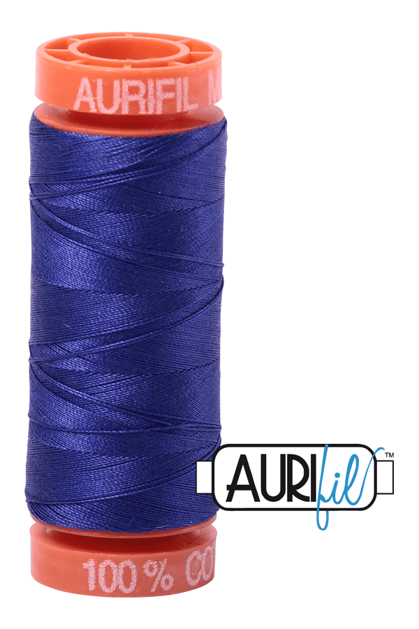 Aurifil Mako 50wt Cotton 200 m 220 yd. spool - 1200 Blue Violet Aurifil Mako 50wt Cotton 200 m 220 yd. spool - 1200 Blue Violet