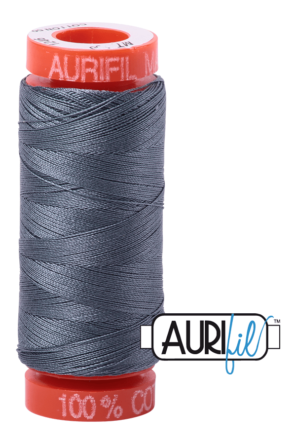 Aurifil Mako 50wt Cotton 200 m 220 yd. spool - 1246 Dark Grey Aurifil Mako 50wt Cotton 200 m 220 yd. spool - 1246 Dark Grey