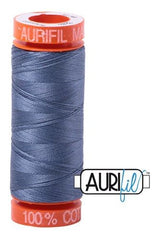 Aurifil Mako 50wt Cotton 200 m 220 yd. spool - 1248 Dark Grey Blue Aurifil Mako 50wt Cotton 200 m 220 yd. spool - 1248 Dark Grey Blue