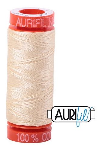 Aurifil Mako 50wt Cotton 200 m 220 yd. spool - 2123 Butter Aurifil Mako 50wt Cotton 200 m 220 yd. spool - 2123 Butter