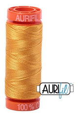 Aurifil Mako 50wt Cotton 200 m 220 yd. spool - 2140 Orange Mustard Aurifil Mako 50wt Cotton 200 m 220 yd. spool - 2140 Orange Mustard