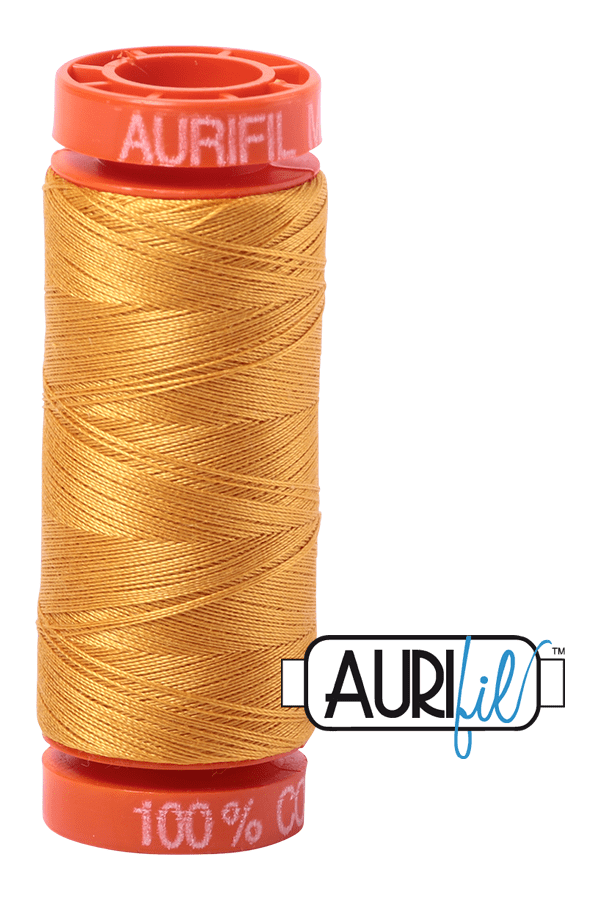 Aurifil Mako 50wt Cotton 200 m 220 yd. spool - 2140 Orange Mustard Aurifil Mako 50wt Cotton 200 m 220 yd. spool - 2140 Orange Mustard