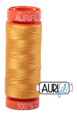 Aurifil Mako 50wt Cotton 200 m 220 yd. spool - 2140 Orange Mustard Aurifil Mako 50wt Cotton 200 m 220 yd. spool - 2140 Orange Mustard