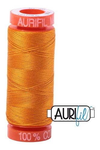 Aurifil Mako 50wt Cotton 200 m 220 yd. spool - 2145 Yellow Orange Aurifil Mako 50wt Cotton 200 m 220 yd. spool - 2145 Yellow Orange