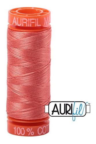Aurifil Mako 50wt Cotton 200 m 220 yd. spool - 2225 Salmon Aurifil Mako 50wt Cotton 200 m 220 yd. spool - 2225 Salmon