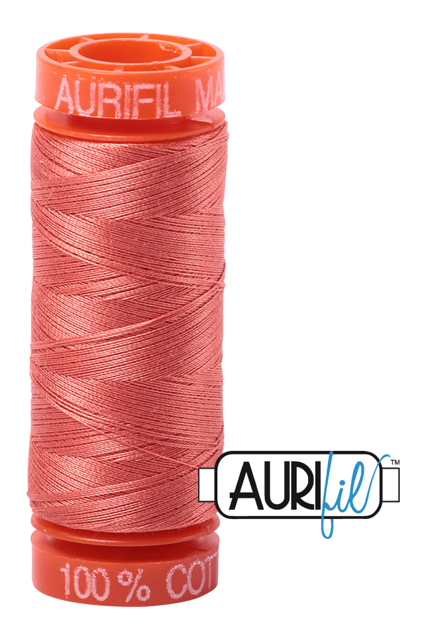 Aurifil Mako 50wt Cotton 200 m 220 yd. spool - 2225 Salmon Aurifil Mako 50wt Cotton 200 m 220 yd. spool - 2225 Salmon