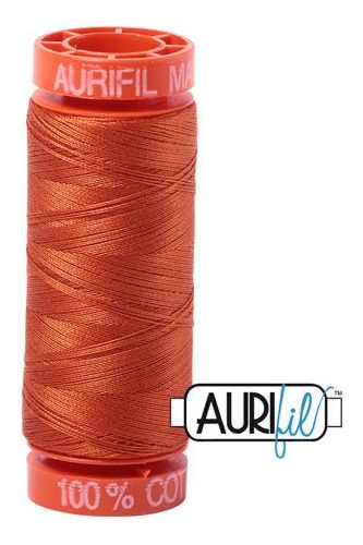 Aurifil Mako 50wt Cotton 200 m 220 yd. spool - 2240 Rusty Orange Aurifil Mako 50wt Cotton 200 m 220 yd. spool - 2240 Rusty Orange