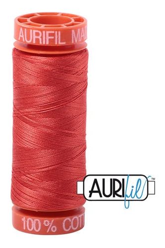Aurifil Mako 50wt Cotton 200 m 220 yd. spool - 2277 Light Red Orange Aurifil Mako 50wt Cotton 200 m 220 yd. spool - 2277 Light Red Orange