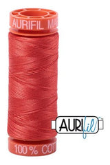Aurifil Mako 50wt Cotton 200 m 220 yd. spool - 2277 Light Red Orange Aurifil Mako 50wt Cotton 200 m 220 yd. spool - 2277 Light Red Orange