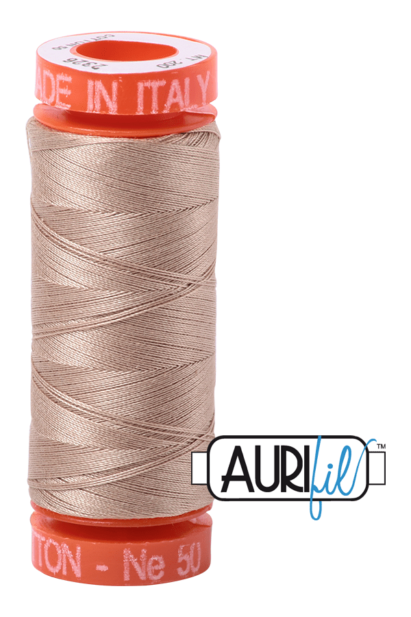 Aurifil Mako 50wt Cotton 200 m 220 yd. spool - 2326 Sand Aurifil Mako 50wt Cotton 200 m 220 yd. spool - 2326 Sand