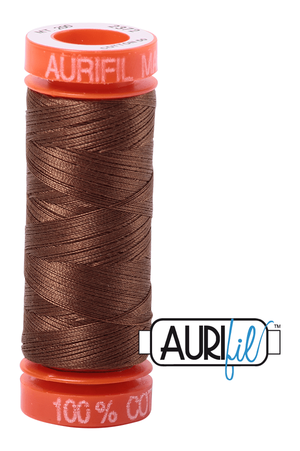 Aurifil Mako 50wt Cotton 200 m 220 yd. spool - 2372 Dark Antique Gold Aurifil Mako 50wt Cotton 200 m 220 yd. spool - 2372 Dark Antique Gold