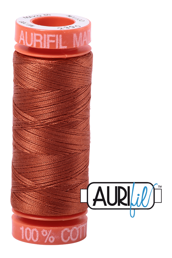 Aurifil Mako 50wt Cotton 200 m 220 yd. spool - 2390 Cinnamon Toast Aurifil Mako 50wt Cotton 200 m 220 yd. spool - 2390 Cinnamon Toast