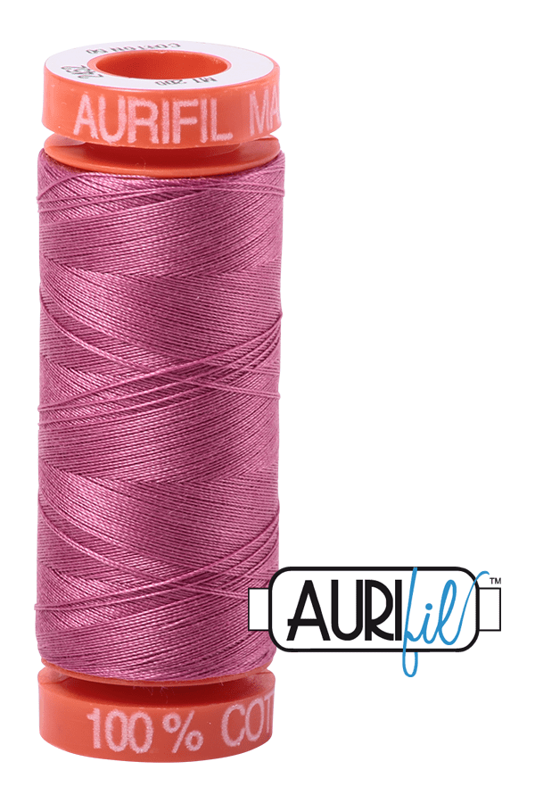 Aurifil Mako 50wt Cotton 200 m 220 yd. spool - 2452 Dusty Rose Aurifil Mako 50wt Cotton 200 m 220 yd. spool - 2452 Dusty Rose