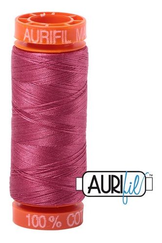 Aurifil Mako 50wt Cotton 200 m 220 yd. spool - 2455 Medium Carmine Red Aurifil Mako 50wt Cotton 200 m 220 yd. spool - 2455 Medium Carmine Red