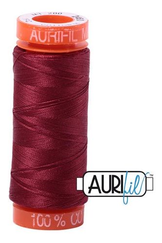 Aurifil Mako 50wt Cotton 200 m 220 yd. spool - 2460 Dark Carmine Red Aurifil Mako 50wt Cotton 200 m 220 yd. spool - 2460 Dark Carmine Red