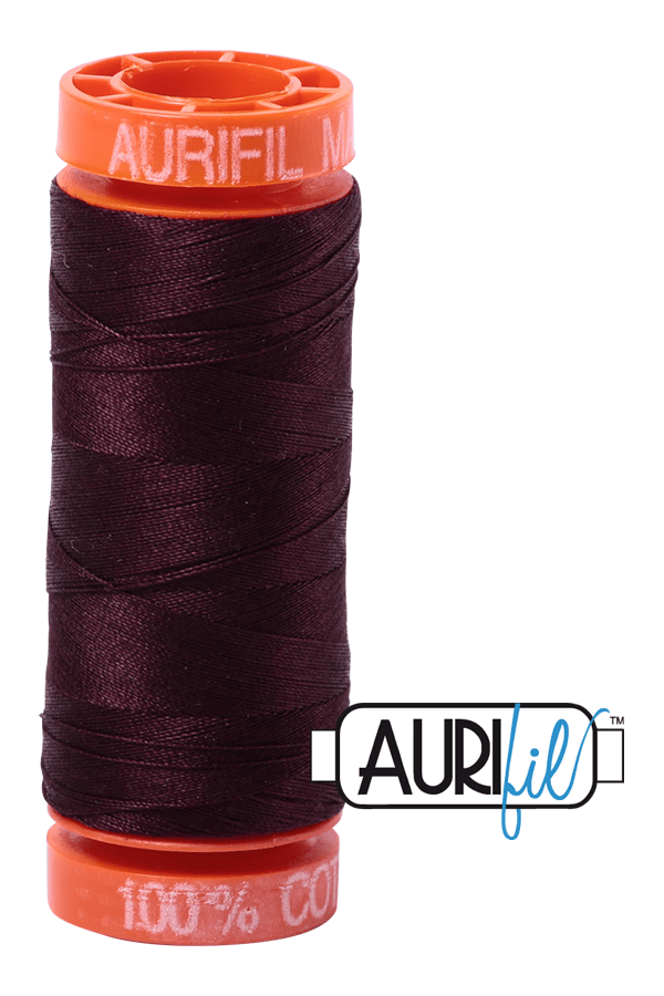 Aurifil Mako 50wt Cotton 200 m 220 yd. spool - 2465 Very Dark Brown Aurifil Mako 50wt Cotton 200 m 220 yd. spool - 2465 Very Dark Brown