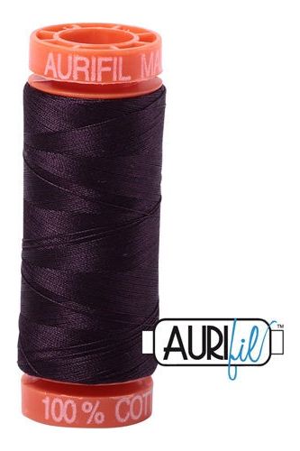 Aurifil Mako 50wt Cotton 200 m 220 yd. spool - 2570 Aubergine Aurifil Mako 50wt Cotton 200 m 220 yd. spool - 2570 Aubergine
