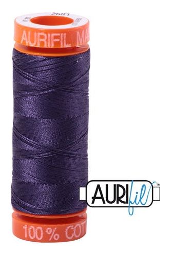 Aurifil Mako 50wt Cotton 200 m 220 yd. spool - 2581 Dark Dusty Grape Aurifil Mako 50wt Cotton 200 m 220 yd. spool - 2581 Dark Dusty Grape