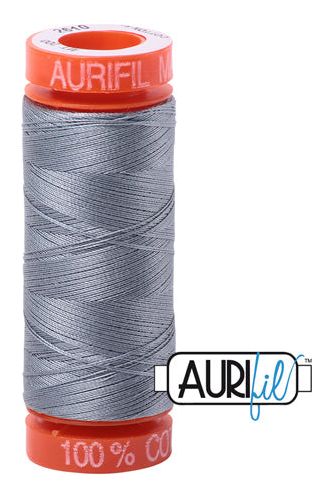 Aurifil Mako 50wt Cotton 200 m 220 yd. spool - 2610 Light Blue Grey Aurifil Mako 50wt Cotton 200 m 220 yd. spool - 2610 Light Blue Grey