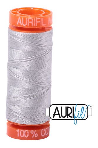 Aurifil Mako 50wt Cotton 200 m 220 yd. spool - 2615 Aluminium Aurifil Mako 50wt Cotton 200 m 220 yd. spool - 2615 Aluminium