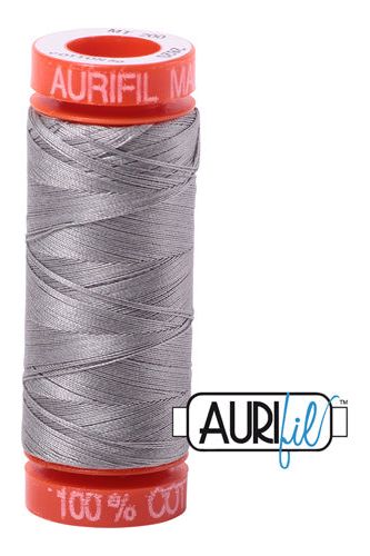 Aurifil Mako 50wt Cotton 200 m 220 yd. spool - 2620 Stainless Steel Aurifil Mako 50wt Cotton 200 m 220 yd. spool - 2620 Stainless Steel