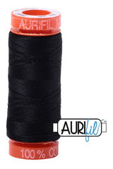 Aurifil Mako 50wt Cotton 200 m 220 yd. spool - 2692 Black Aurifil Mako 50wt Cotton 200 m 220 yd. spool - 2692 Black