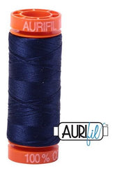 Aurifil Mako 50wt Cotton 200 m 220 yd. spool - 2745 Midnight