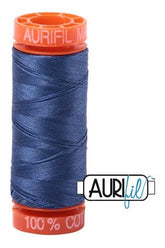 Aurifil Mako 50wt Cotton 200 m 220 yd. spool - 2775 Steel Blue