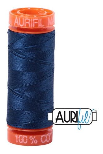 Aurifil Mako 50wt Cotton 200 m 220 yd. spool - 2783 Medium Delft Blue Aurifil Mako 50wt Cotton 200 m 220 yd. spool - 2783 Medium Delft Blue