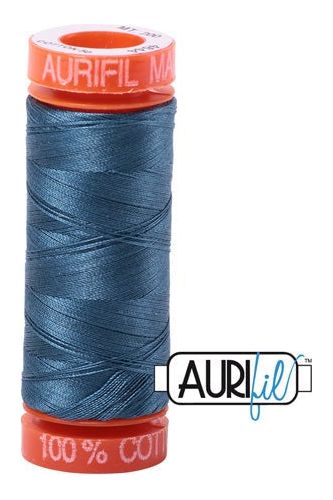 Aurifil Mako 50wt Cotton 200 m 220 yd. spool - 4644 Smoke Blue Aurifil Mako 50wt Cotton 200 m 220 yd. spool - 4644 Smoke Blue