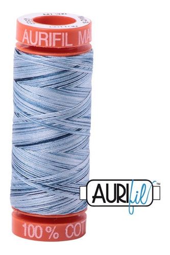 Aurifil Mako 50wt Cotton 200 m 220 yd. spool - 4669 Stonewashed Blues Aurifil Mako 50wt Cotton 200 m 220 yd. spool - 4669 Stonewashed Blues