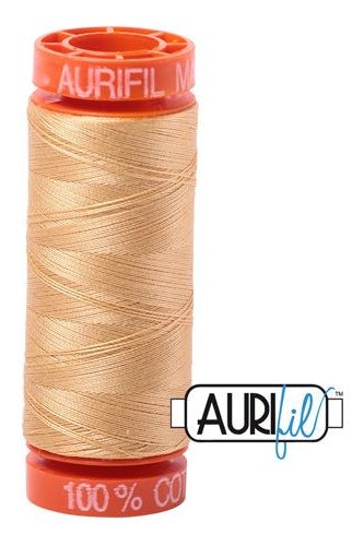 Aurifil Mako 50wt Cotton 200 m 220 yd. spool - 5001 Ocher Yellow Aurifil Mako 50wt Cotton 200 m 220 yd. spool - 5001 Ocher Yellow