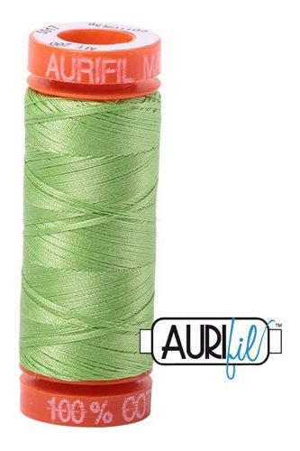 Aurifil Mako 50wt Cotton 200 m 220 yd. spool - 5017 Shining Green Aurifil Mako 50wt Cotton 200 m 220 yd. spool - 5017 Shining Green