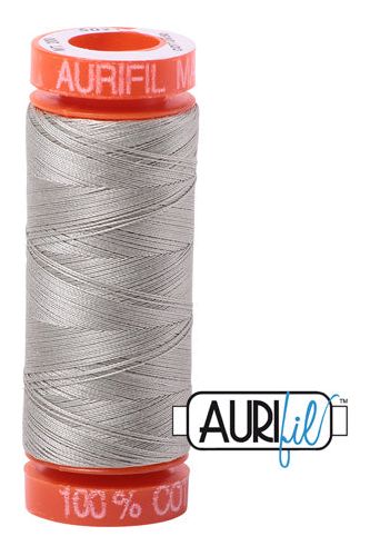 Aurifil Mako 50wt Cotton 200 m 220 yd. spool - 5021 Light Grey Aurifil Mako 50wt Cotton 200 m 220 yd. spool - 5021 Light Grey
