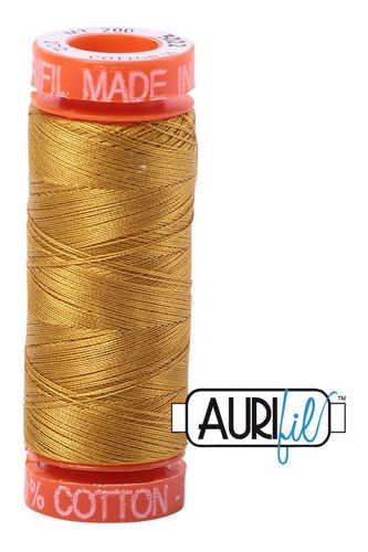 Aurifil Mako 50wt Cotton 200 m 220 yd. spool - 5022 Mustard Aurifil Mako 50wt Cotton 200 m 220 yd. spool - 5022 Mustard