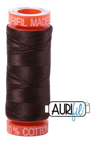 Aurifil Mako 50wt Cotton 200 m 220 yd. spool - 5024 Dark Brown Aurifil Mako 50wt Cotton 200 m 220 yd. spool - 5024 Dark Brown